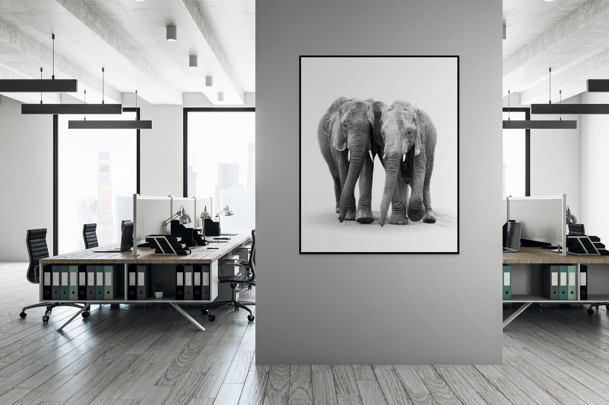 Together - Byron Grobler Wildlife Prints - Elephant